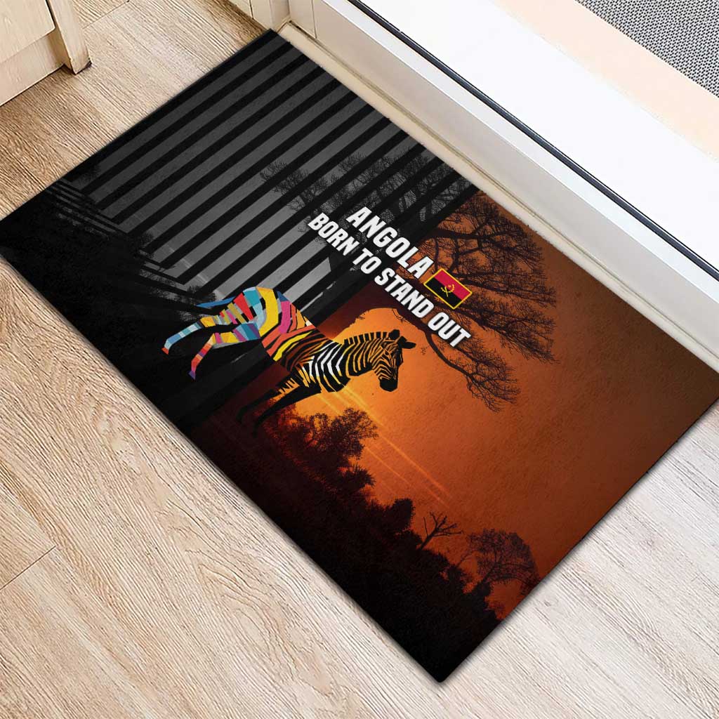 Angola Rubber Doormat with Sunset Zebra Design and African Nature - Wonder Print Shop