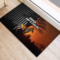 Angola Rubber Doormat with Sunset Zebra Design and African Nature - Wonder Print Shop