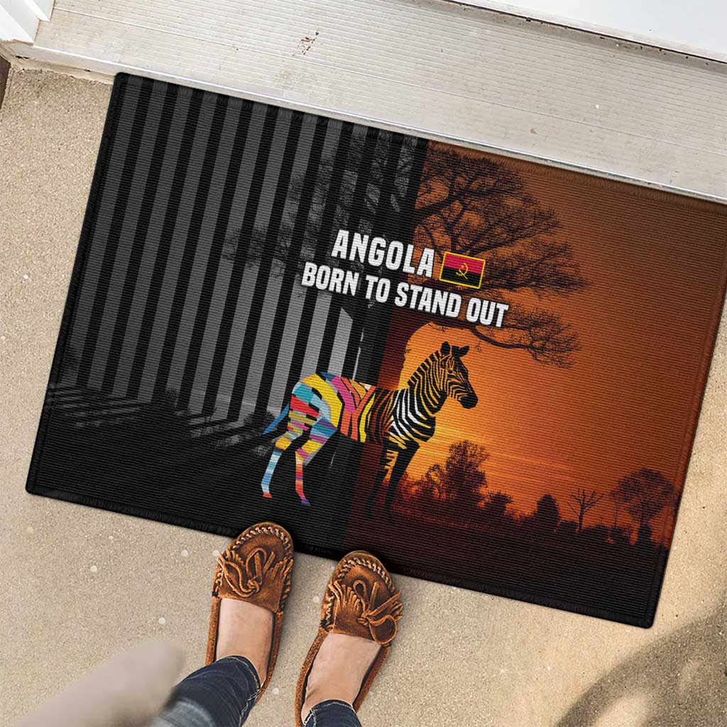 Angola Rubber Doormat with Sunset Zebra Design and African Nature - Wonder Print Shop