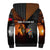 Angola Sherpa Hoodie with Sunset Zebra Design and African Nature - Wonder Print Shop
