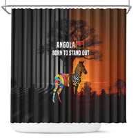 Angola Shower Curtain with Sunset Zebra Design and African Nature - Wonder Print Shop