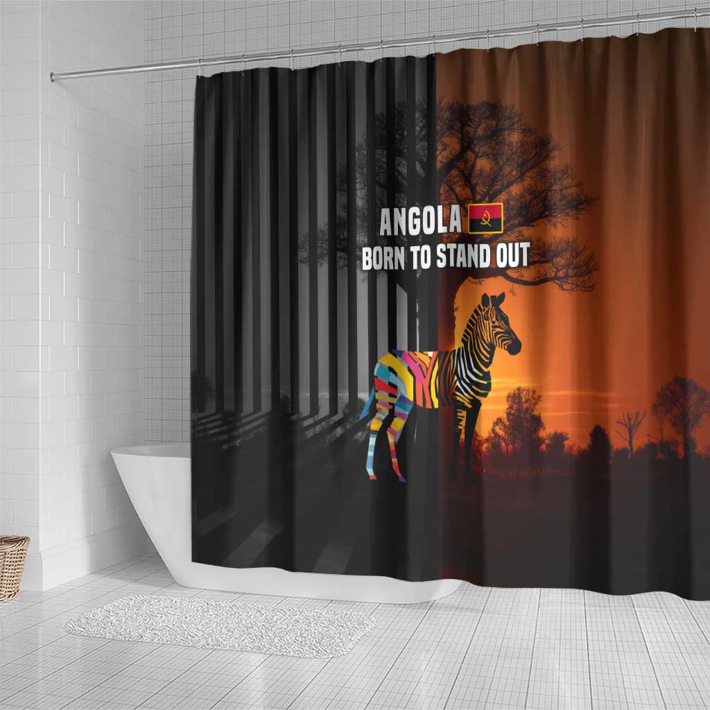 Angola Shower Curtain with Sunset Zebra Design and African Nature - Wonder Print Shop
