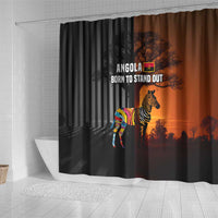 Angola Shower Curtain with Sunset Zebra Design and African Nature - Wonder Print Shop