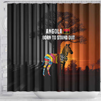 Angola Shower Curtain with Sunset Zebra Design and African Nature - Wonder Print Shop