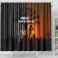 Angola Shower Curtain with Sunset Zebra Design and African Nature - Wonder Print Shop