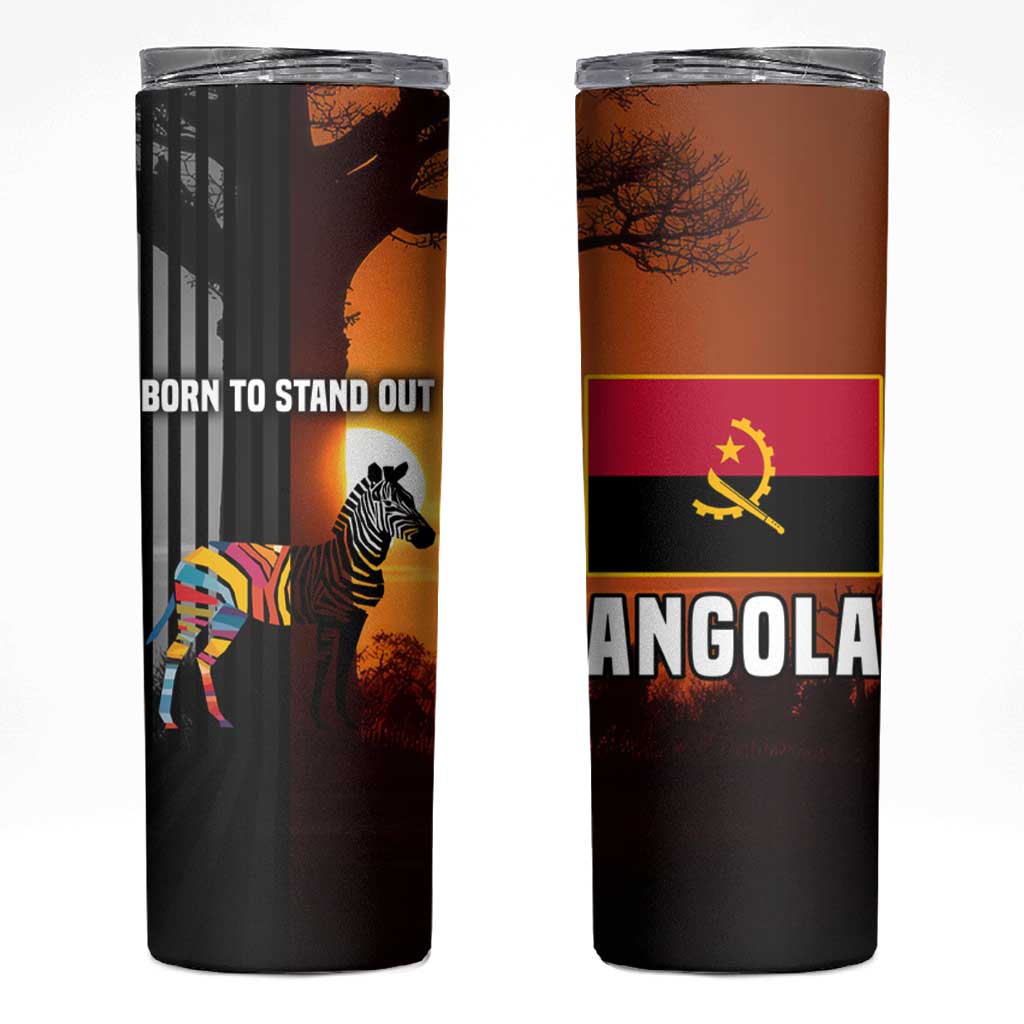 Angola Skinny Tumbler with Sunset Zebra Design and African Nature - Wonder Print Shop