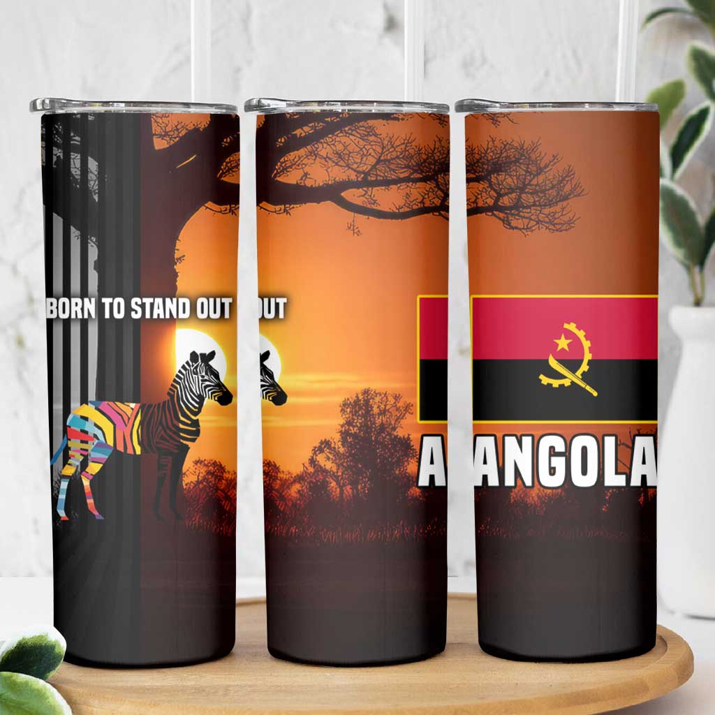 Angola Skinny Tumbler with Sunset Zebra Design and African Nature - Wonder Print Shop
