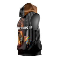 Angola Sleeveless Hoodie with Sunset Zebra Design and African Nature - Wonder Print Shop