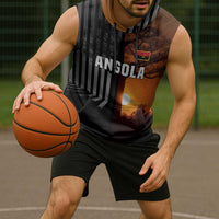 Angola Sleeveless Hoodie with Sunset Zebra Design and African Nature - Wonder Print Shop