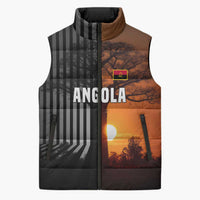 Angola Sleeveless Puffer Jacket with Sunset Zebra Design and African Nature - Wonder Print Shop