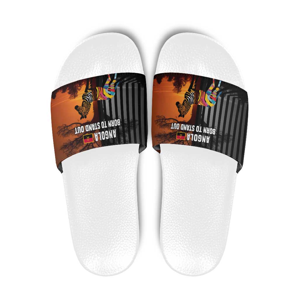 Angola Slide Sandals with Sunset Zebra Design and African Nature - Wonder Print Shop