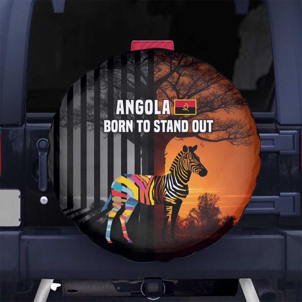 Angola Spare Tire Cover with Sunset Zebra Design and African Nature - Wonder Print Shop