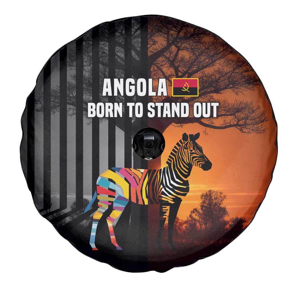 Angola Spare Tire Cover with Sunset Zebra Design and African Nature - Wonder Print Shop