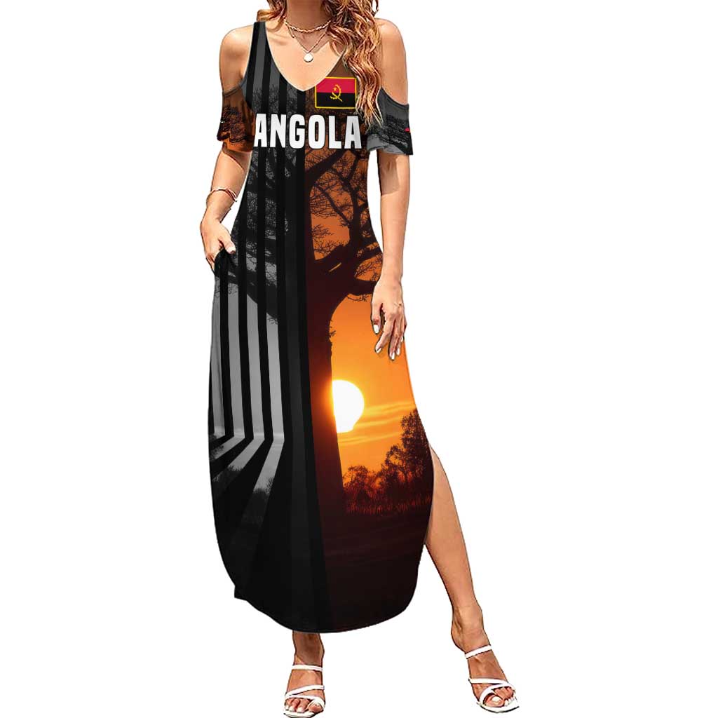 Angola Summer Maxi Dress with Sunset Zebra Design and African Nature - Wonder Print Shop