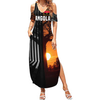 Angola Summer Maxi Dress with Sunset Zebra Design and African Nature - Wonder Print Shop