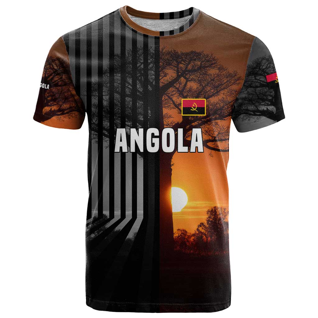 Angola T Shirt with Sunset Zebra Design and African Nature - Wonder Print Shop
