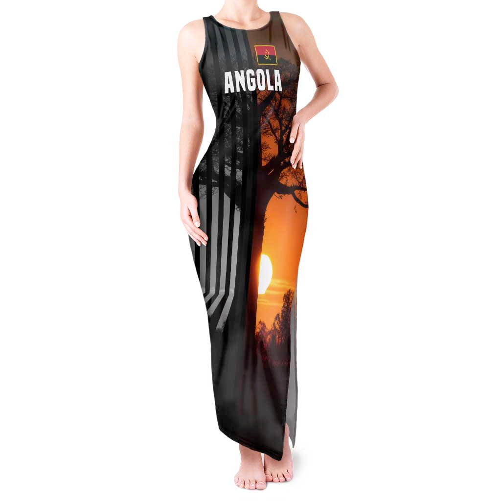 Angola Tank Maxi Dress with Sunset Zebra Design and African Nature - Wonder Print Shop