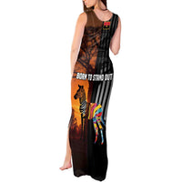Angola Tank Maxi Dress with Sunset Zebra Design and African Nature - Wonder Print Shop