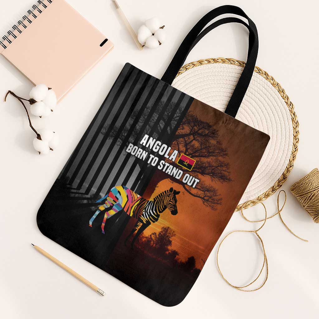 Angola Tote Bag with Sunset Zebra Design and African Nature - Wonder Print Shop