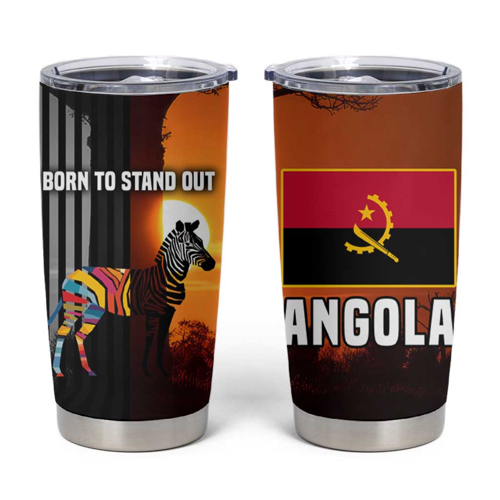 Angola Tumbler Cup with Sunset Zebra Design and African Nature - Wonder Print Shop