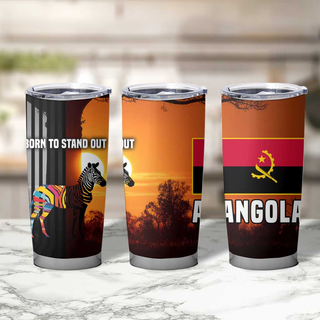 Angola Tumbler Cup with Sunset Zebra Design and African Nature - Wonder Print Shop