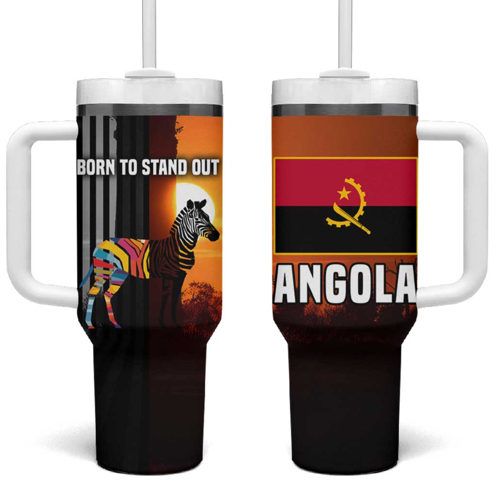 Angola Tumbler With Handle with Sunset Zebra Design and African Nature - Wonder Print Shop