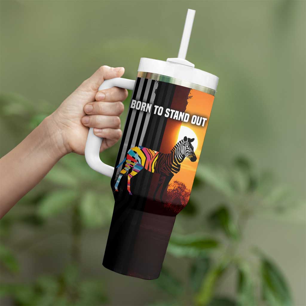 Angola Tumbler With Handle with Sunset Zebra Design and African Nature - Wonder Print Shop
