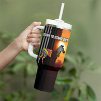 Angola Tumbler With Handle with Sunset Zebra Design and African Nature - Wonder Print Shop