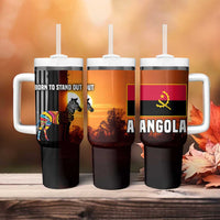 Angola Tumbler With Handle with Sunset Zebra Design and African Nature - Wonder Print Shop