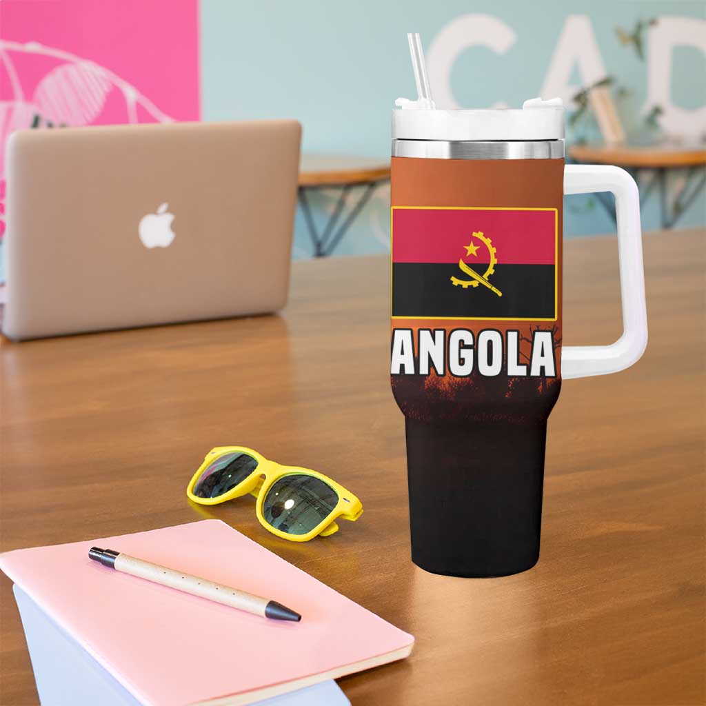 Angola Tumbler With Handle with Sunset Zebra Design and African Nature - Wonder Print Shop