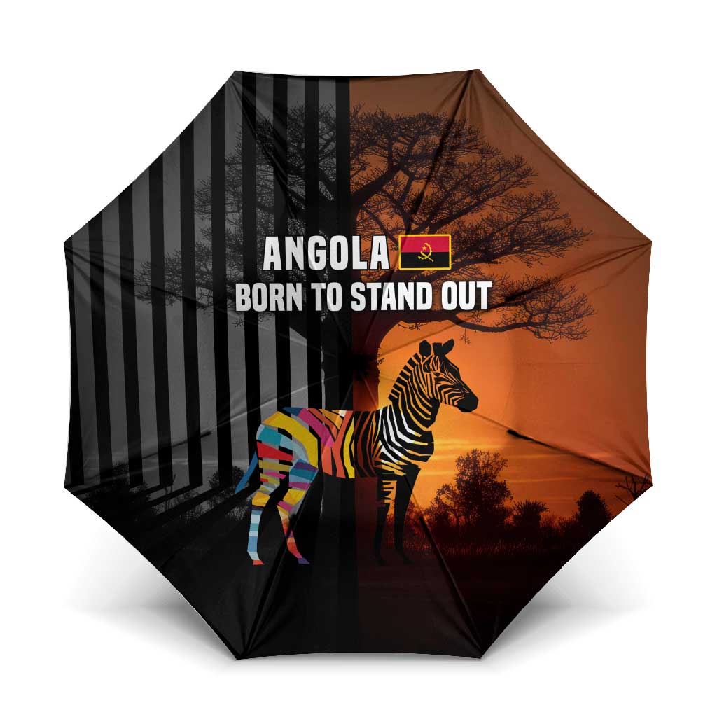 Angola Umbrella with Sunset Zebra Design and African Nature - Wonder Print Shop