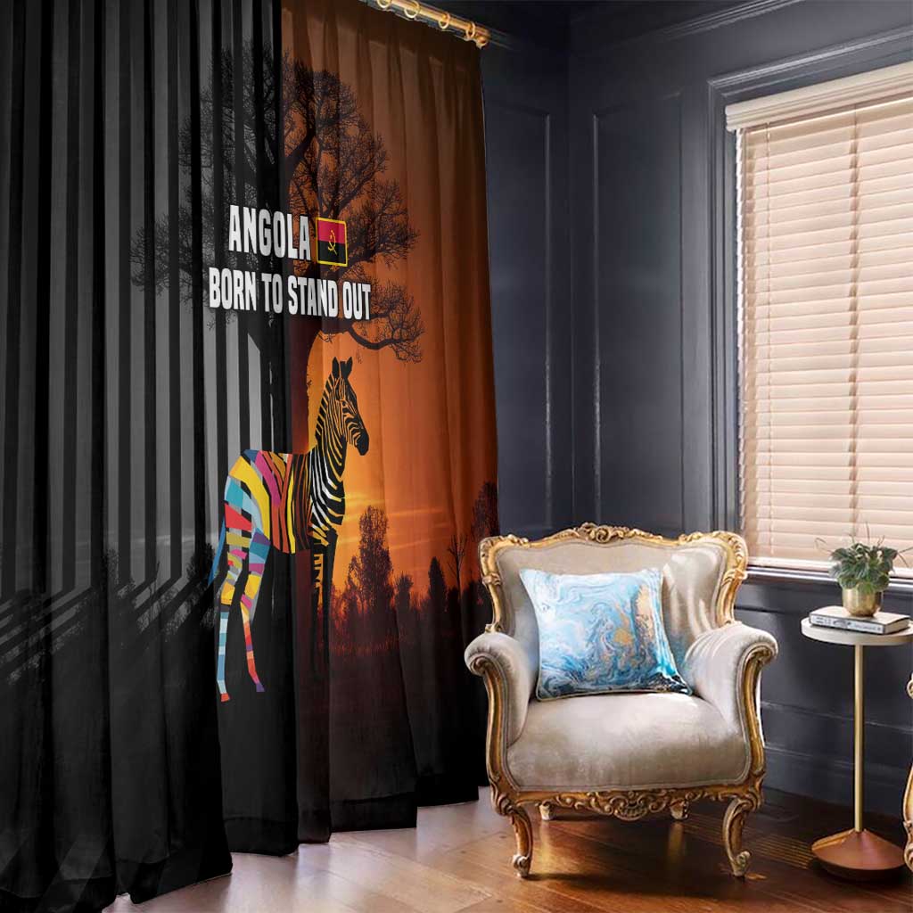 Angola Window Curtain with Sunset Zebra Design and African Nature - Wonder Print Shop