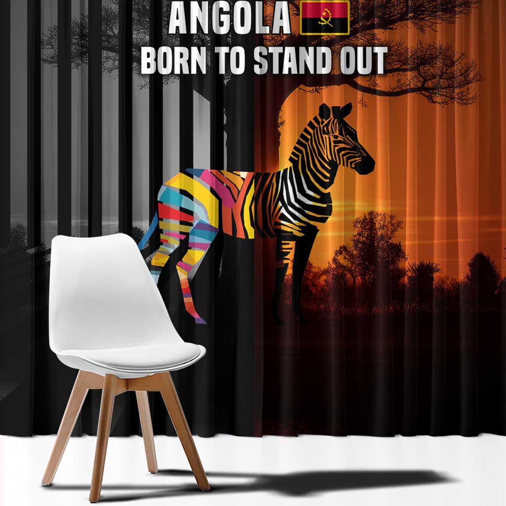 Angola Window Curtain with Sunset Zebra Design and African Nature - Wonder Print Shop