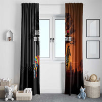 Angola Window Curtain with Sunset Zebra Design and African Nature - Wonder Print Shop