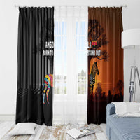 Angola Window Curtain with Sunset Zebra Design and African Nature - Wonder Print Shop