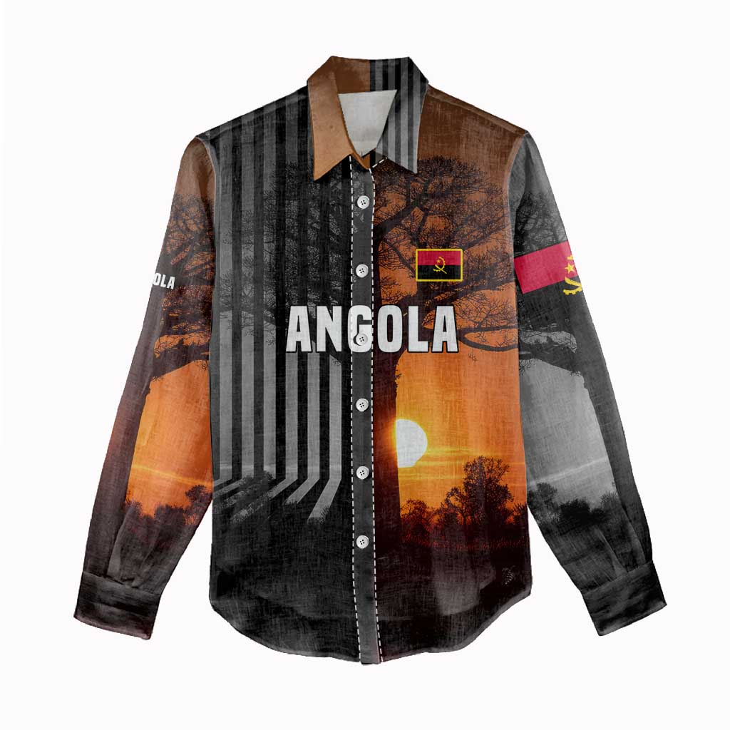 Angola Women Casual Shirt with Sunset Zebra Design and African Nature - Wonder Print Shop