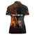Angola Women Polo Shirt with Sunset Zebra Design and African Nature - Wonder Print Shop