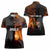Angola Women Polo Shirt with Sunset Zebra Design and African Nature - Wonder Print Shop
