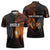 Angola Zipper Polo Shirt with Sunset Zebra Design and African Nature - Wonder Print Shop