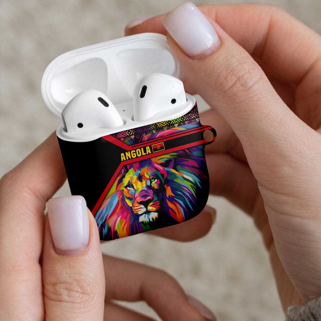 Angola AirPods Case with Multicolor Tribal Design and Vibrant Lion - Wonder Print Shop