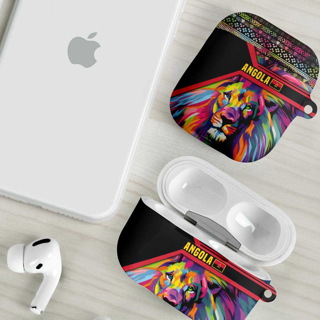 Angola AirPods Case with Multicolor Tribal Design and Vibrant Lion - Wonder Print Shop