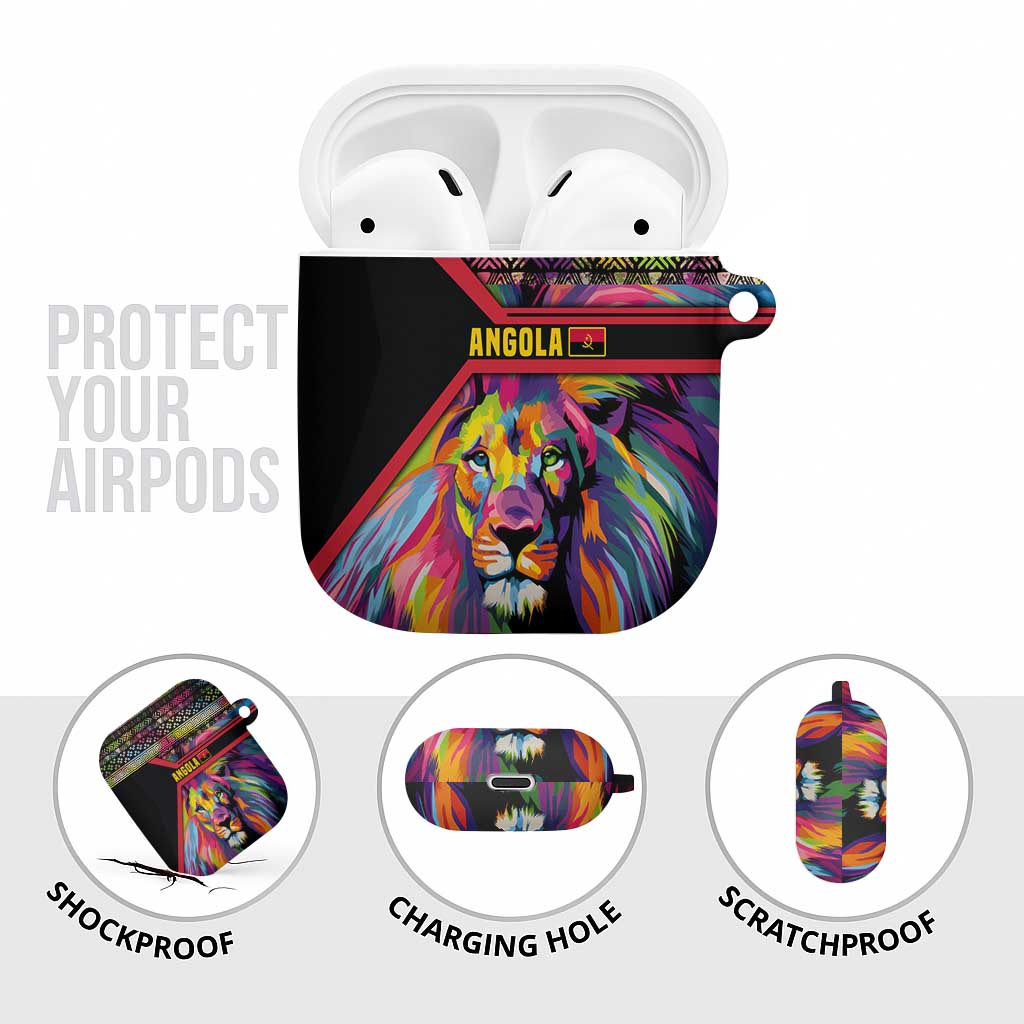 Angola AirPods Case with Multicolor Tribal Design and Vibrant Lion - Wonder Print Shop