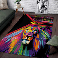 Angola Area Rug with Multicolor Tribal Design and Vibrant Lion - Wonder Print Shop