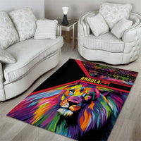 Angola Area Rug with Multicolor Tribal Design and Vibrant Lion - Wonder Print Shop