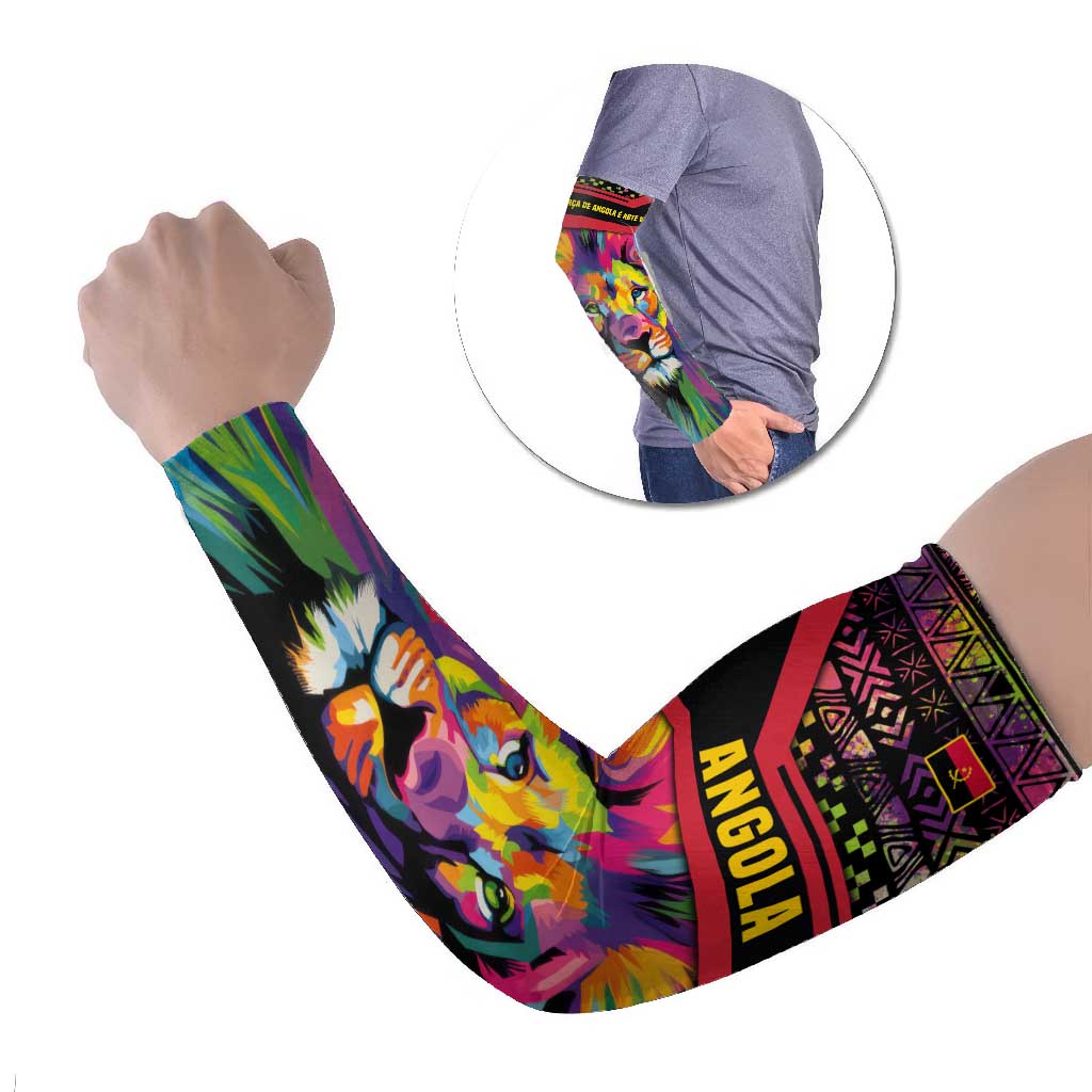 Angola Arm Sleeves with Multicolor Tribal Design and Vibrant Lion - Wonder Print Shop