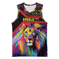 Angola Basketball Jersey with Multicolor Tribal Design and Vibrant Lion - Wonder Print Shop