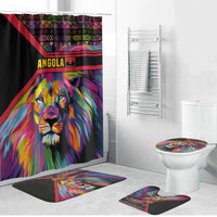 Angola Bathroom Set with Multicolor Tribal Design and Vibrant Lion - Wonder Print Shop