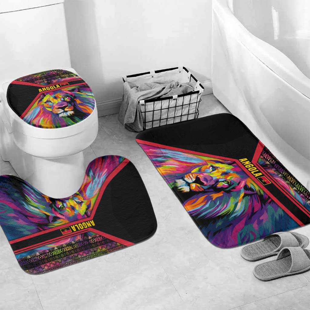 Angola Bathroom Set with Multicolor Tribal Design and Vibrant Lion - Wonder Print Shop