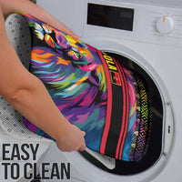 Angola Bathroom Set with Multicolor Tribal Design and Vibrant Lion - Wonder Print Shop