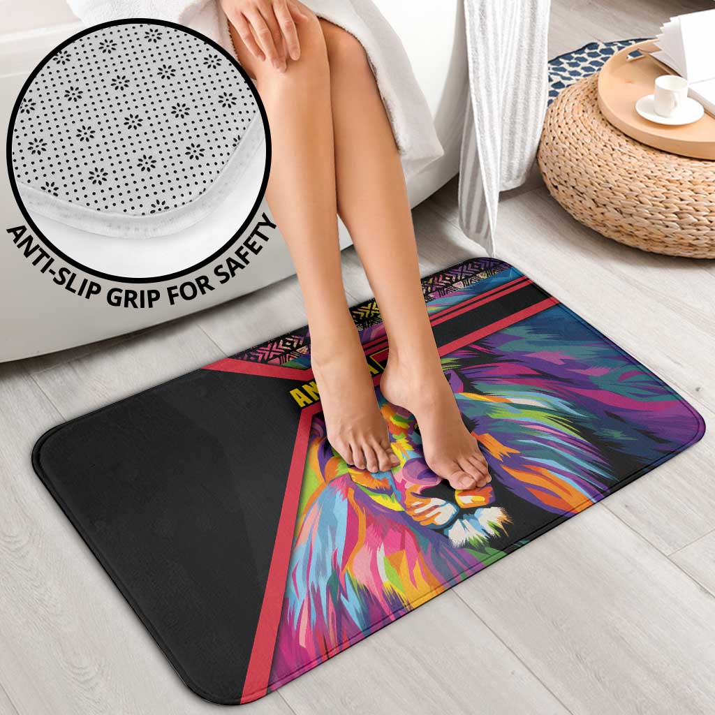 Angola Bathroom Set with Multicolor Tribal Design and Vibrant Lion - Wonder Print Shop